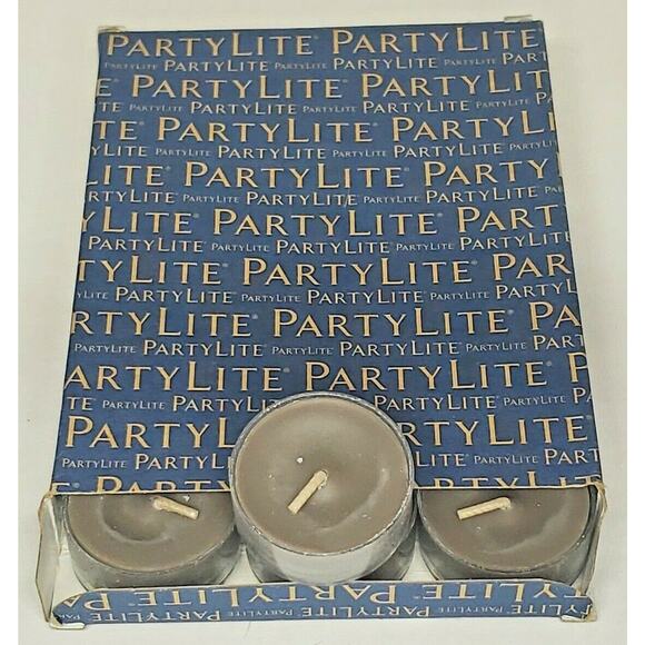 Vintage Partylite Tealights 12 Candles NOS "Silver Birch Bark" p1e/v04942 - Picture 1 of 2